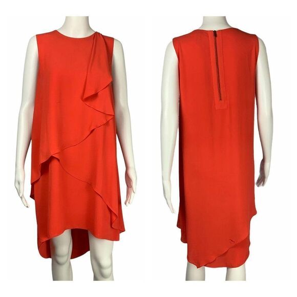 BCBGMaxAzria Rainer Poinsettia High Low Dress Red M Damaged - Picture 1 of 14